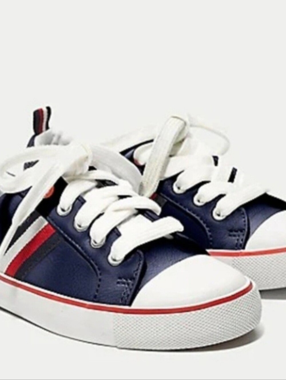 Tommy Hilfiger Kids Navy Low-Top Sneakers with Red Accent